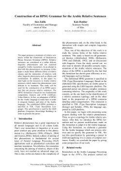 Construction of an HPSG Grammar for the Arabic Relative Sentences