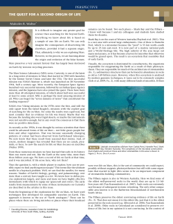 THE QUEST FOR A SECOND ORIGIN OF LIFE