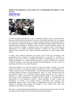 Political Participation in Iran from the Constitutional Revolution