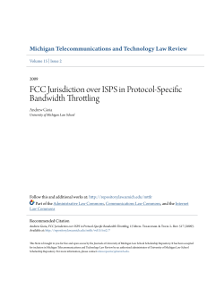 FCC Jurisdiction over ISPS in Protocol