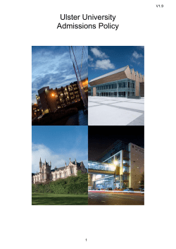 Admissions Policy - Ulster University