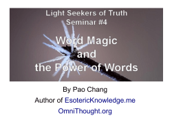 Word Magic and the Power of Words