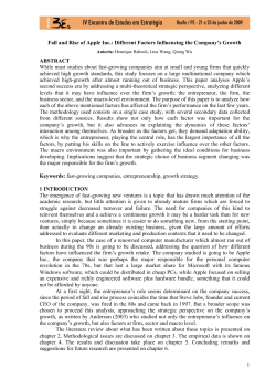 Fall and Rise of Apple Inc.: Different Factors Influencing the