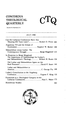 Fanaticism as a Theological Category in the Lutheran Confessions