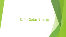 C.4 &ndash; Solar Energy