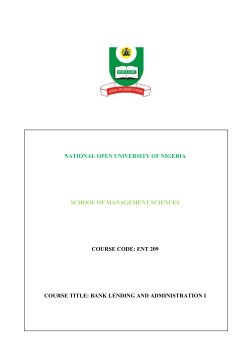ENT209 - National Open University of Nigeria