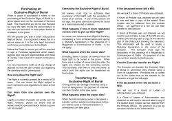 Purchasing an Exclusive Right of Burial Transferring the Exclusive