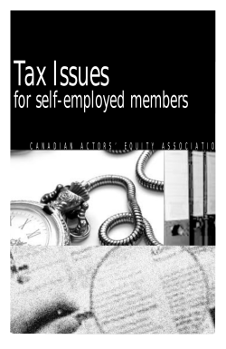 Tax brochure for self-employed members