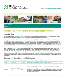 National Survey of State and Local Noise Activity