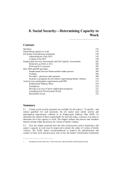 8. Social Security&mdash;Determining Capacity to Work
