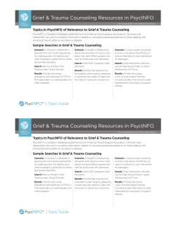 Grief and Trauma Counseling Resources in PsycINFO