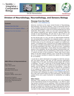 SICB Newsletter Division of Neurobiology, Neuroethology, and