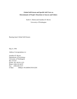 Global Self-Esteem and Specific Self-Views as