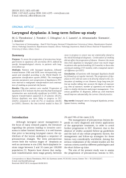 Laryngeal dysplasia: A long-term follow-up study