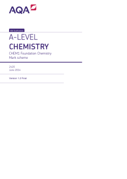 A-level Chemistry Mark scheme Unit 01