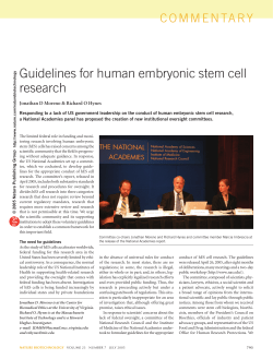 Guidelines for human embryonic stem cell research