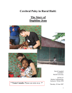 Cerebral Palsy in Rural Haiti