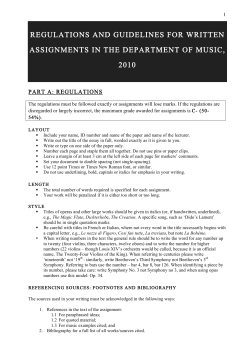 regulations and guidelines for written assignments in the department