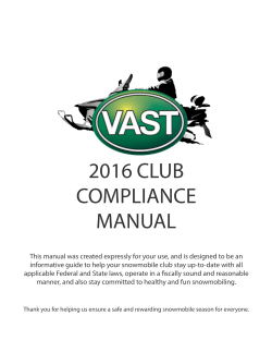 Club Compliance Guidebook - Vermont Association of Snow Travelers