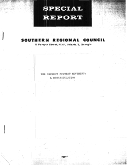 The Student Protest Movement, A Recapitulation