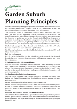 Garden Suburb Planning Principles