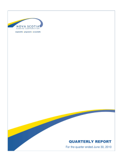 First Quarter 2010-11 - Nova Scotia Provincial Lotteries and Casino