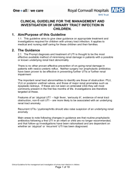 Urinary Tract infection In Children