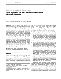 Female sand gobies gain direct benefits by choosing males with