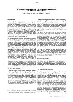 evaluating measures to control intestinal parasitic infections