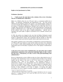 1 ADMINISTRATIVE JUSTICE IN EUROPE Replies to the
