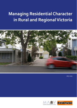 Managing residential character in rural and regional Victoria