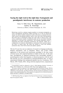Syntagmatic and paradigmatic interference in sentence production