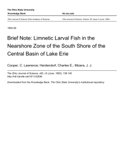 Limnetic Larval Fish in the Nearshore Zone of the South Shore of the