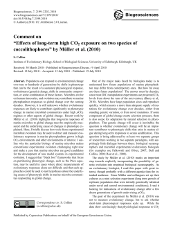 Comment on &ldquo;Effects of long-term high CO2 exposure on two
