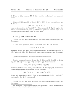 Physics 116A Solutions to Homework Set #7 Winter 2012 1