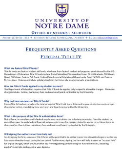 FAQ Title IV - Office of Student Accounts