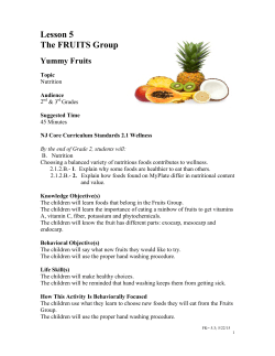 Be Smart with MyPlate: Lesson 5 -Fruits - NJ SNAP-Ed