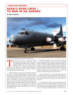SCAR-C OVER libyA &ndash; TO WAR iN AN AURORA