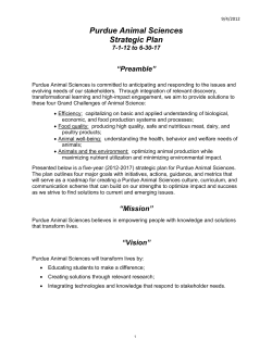 Purdue Animal Sciences Strategic Plan