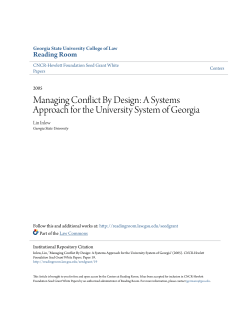 Managing Conflict By Design: A Systems Approach for the University