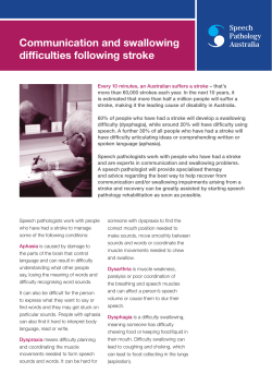 Communication and swallowing difficulties following stroke