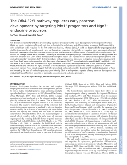 The Cdk4-E2f1 pathway regulates early pancreas development by