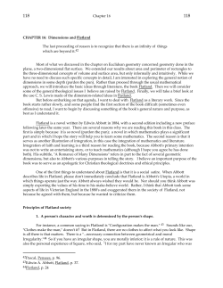 Chapter 16 CHAPTER 16: Dimensions and Flatland The last