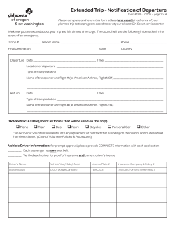 Extended Trip - Notification of Departure