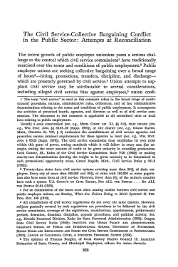 The Civil Service-Collective Bargaining Conflict in the Public Sector