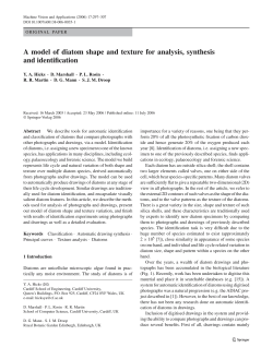 A model of diatom shape and texture for analysis