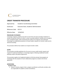 Credit Transfer Procedure