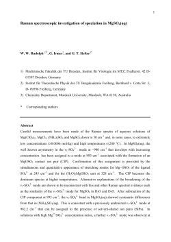 Raman spectroscopic investigations of speciation of MgSO4(aq