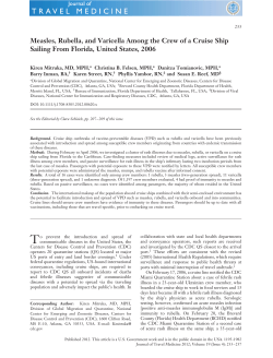 Measles, Rubella, and Varicella Among the Crew of a Cruise Ship