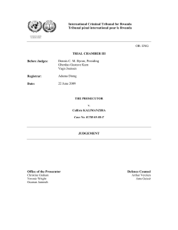 Pros. v. C. Kalimanzira: Judgement, 22-6-2009